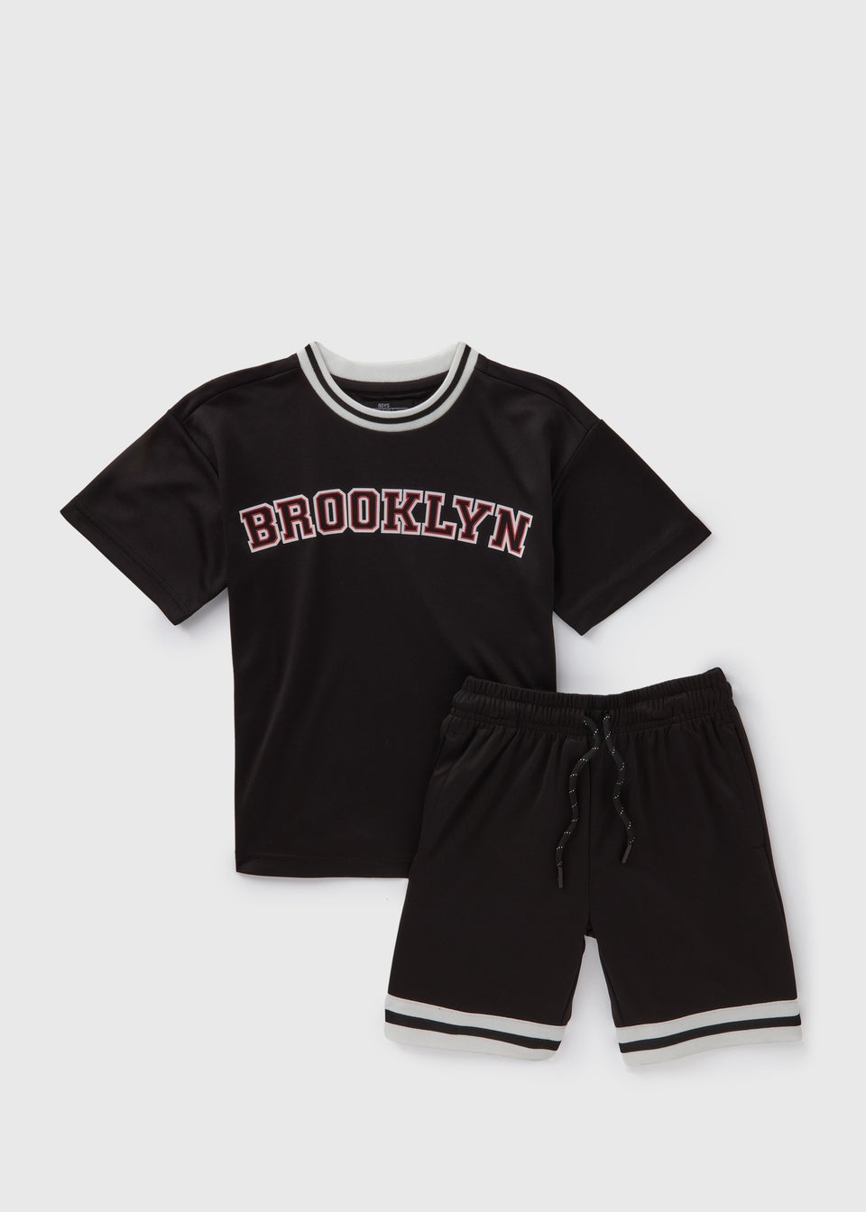 Boys Black Basket Ball T-Shirt & Shorts Set (7-12yrs)