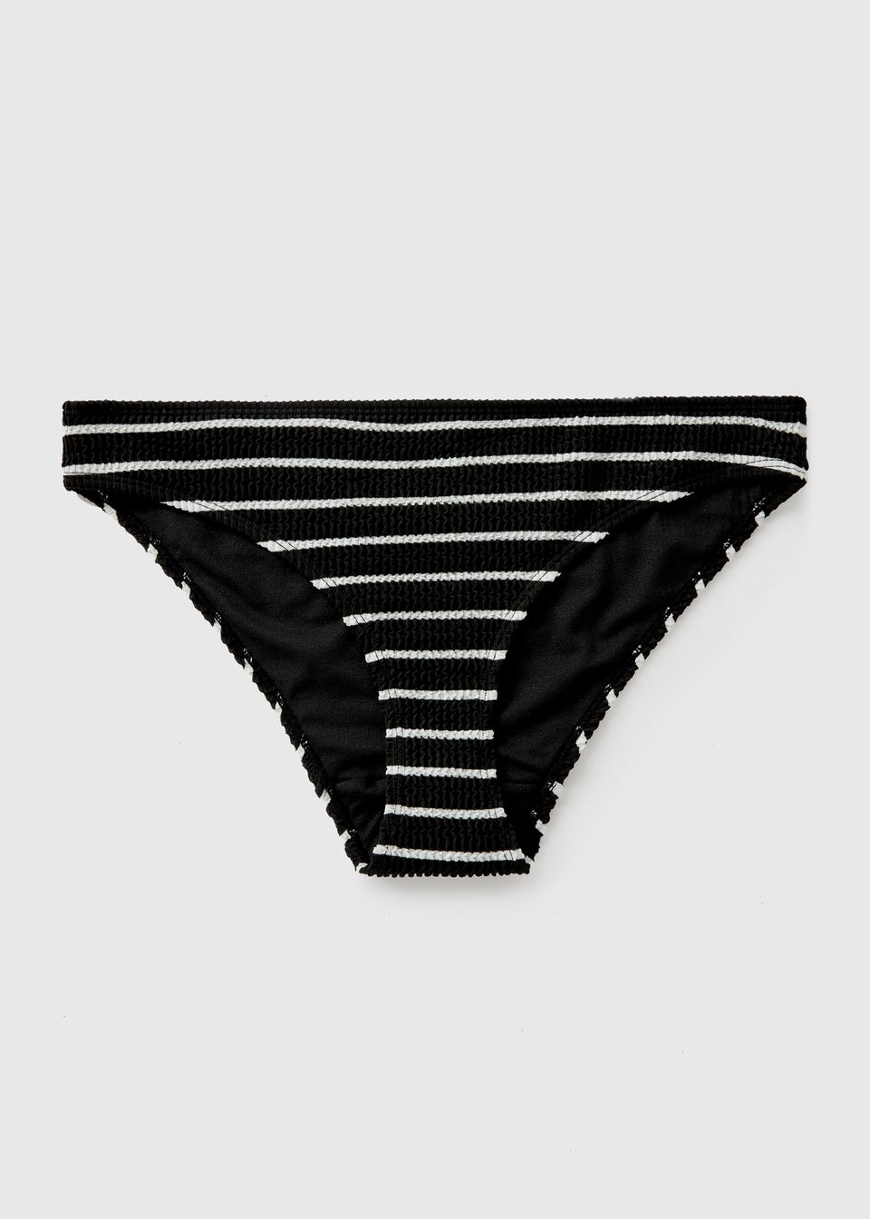 Black Mono Stripe Textured Mini Briefs
