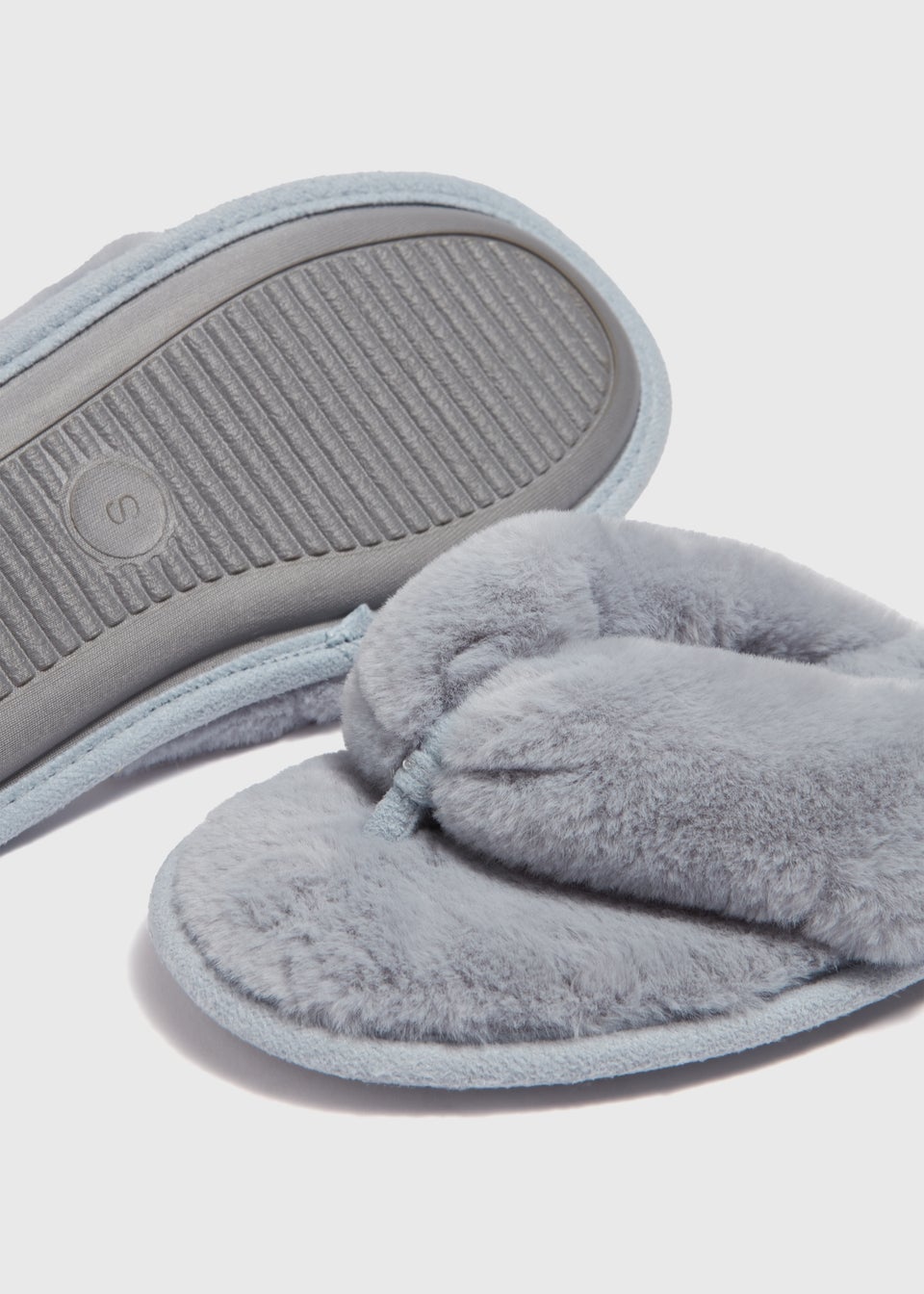 Grey Fur Slippers