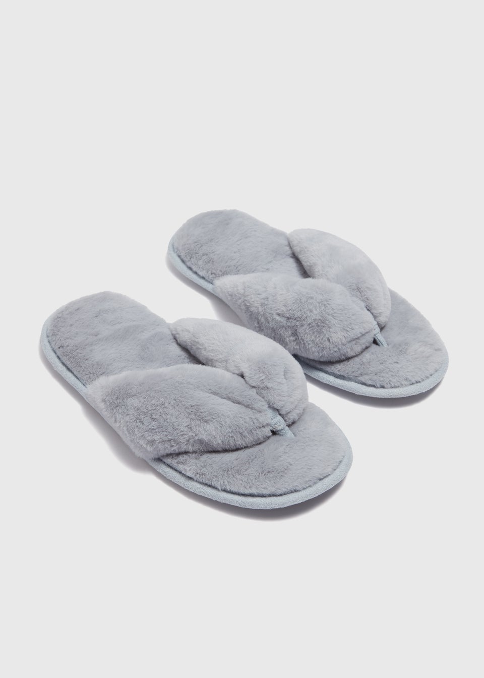 Grey Fur Slippers