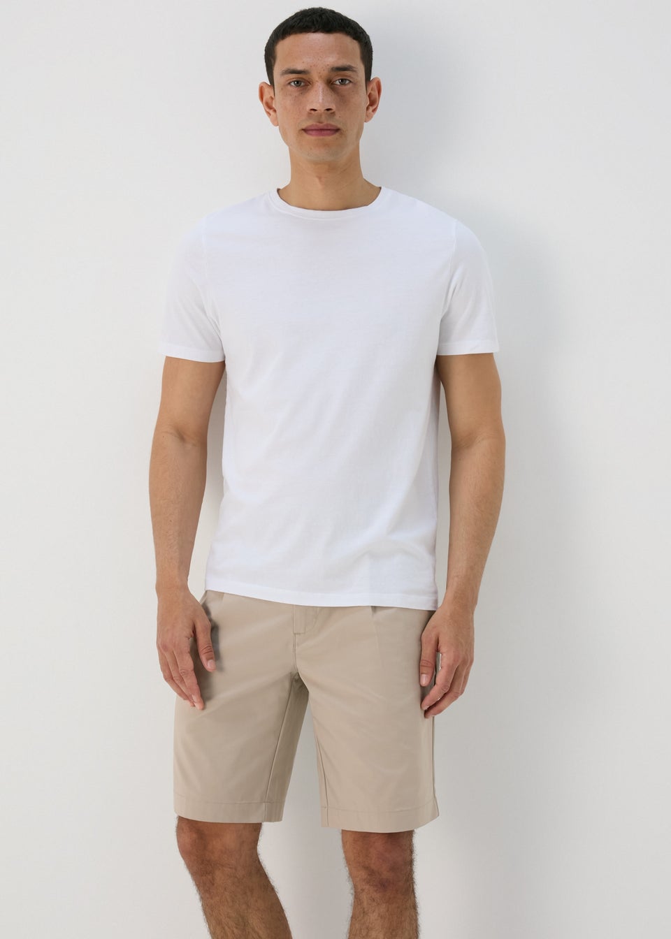 Stone Pleated Chino Shorts