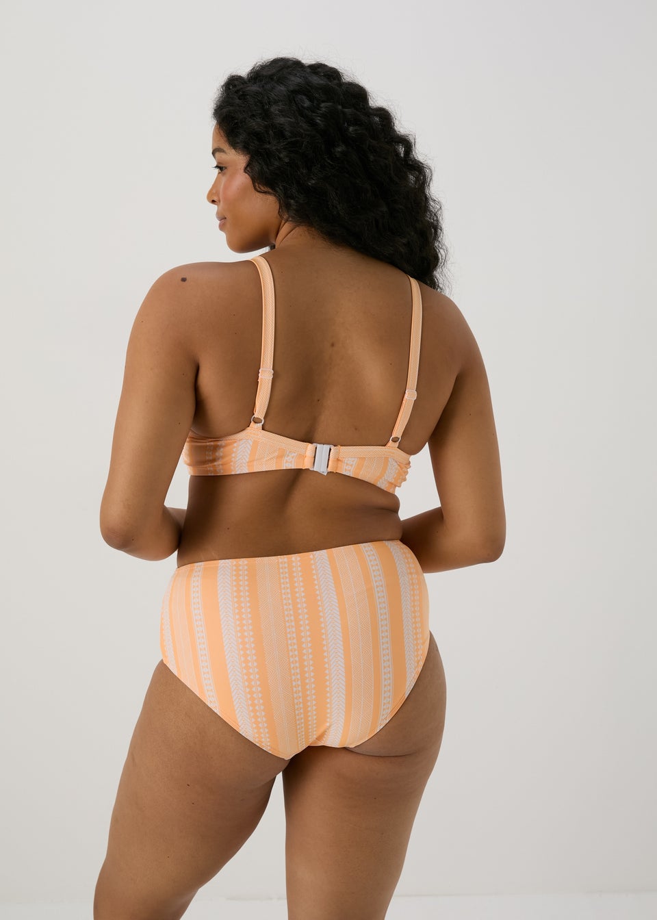 Orange Jacquard D Plus Midi Bikini Bottom