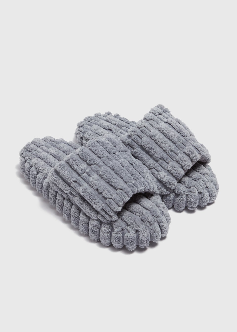Grey Towelling Platform Sliders