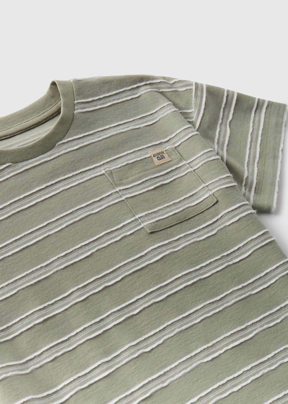Boys Sage Stripe Textured T-Shirt (1-7yrs)