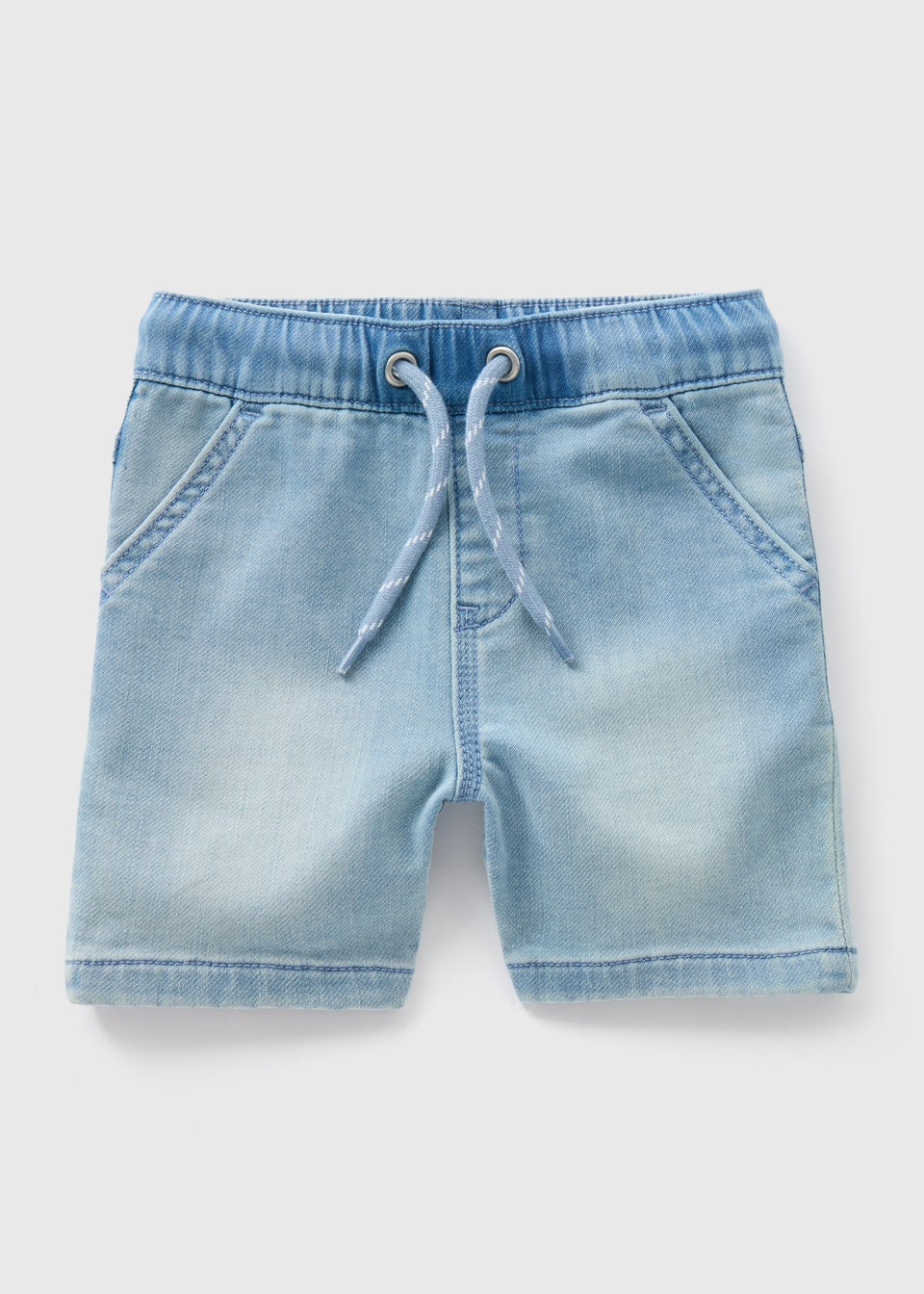 Boys Denim Blue Knitted Jean Shorts (1-7yrs)