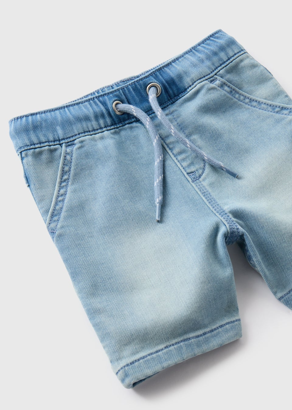 Boys Denim Blue Knitted Jean Shorts (1-7yrs)