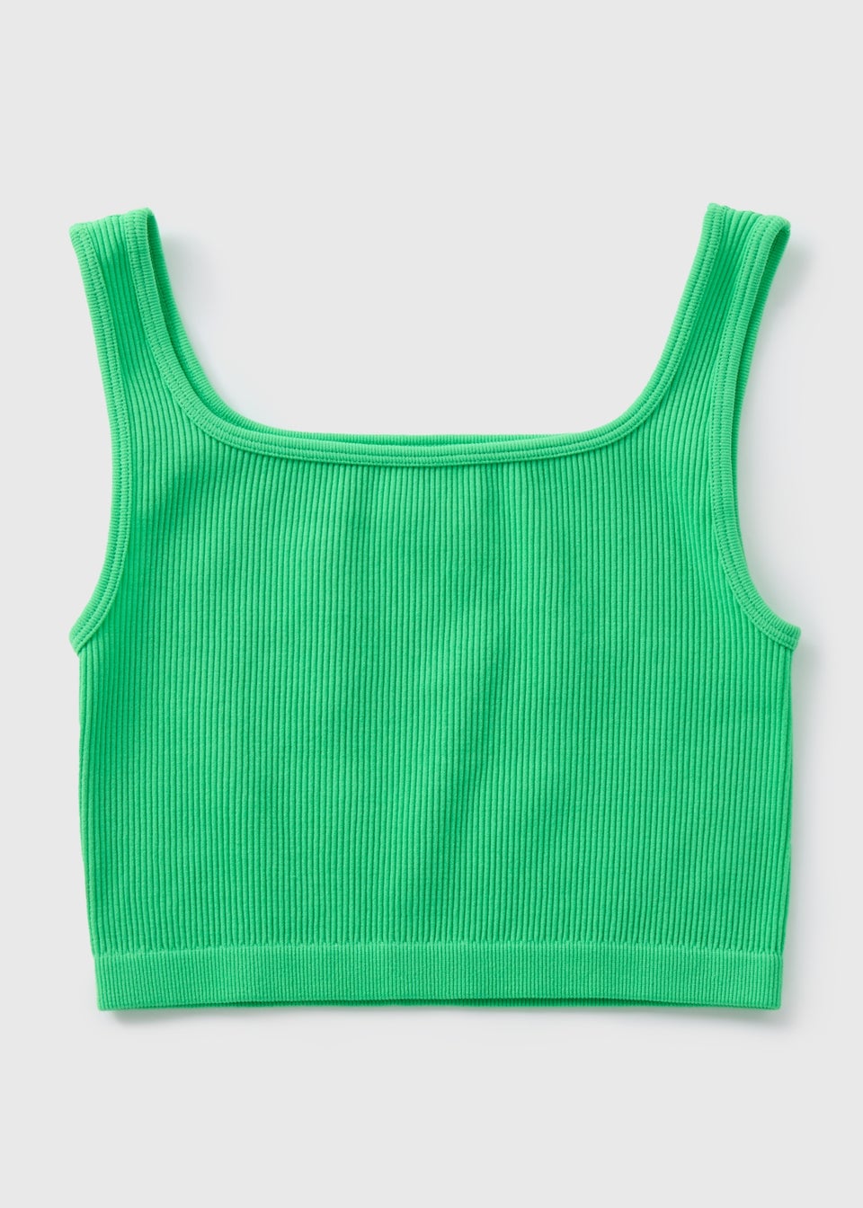 Girls Green Seamless Ribbed Vest (7-15yrs)