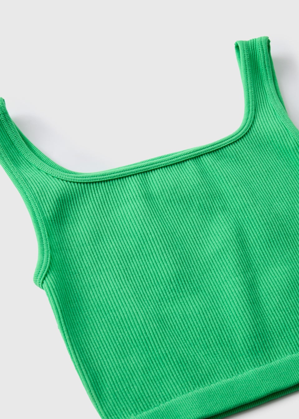 Girls Green Seamless Ribbed Vest (7-15yrs)