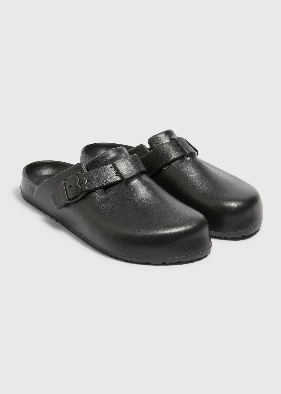 Black Close Toe Footbed Sandals