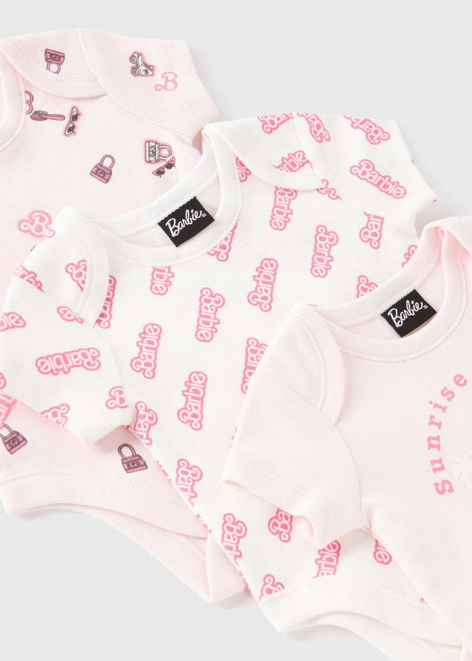 Baby 3 Pack Pink Barbie Bodysuits (Newborn-18mths)