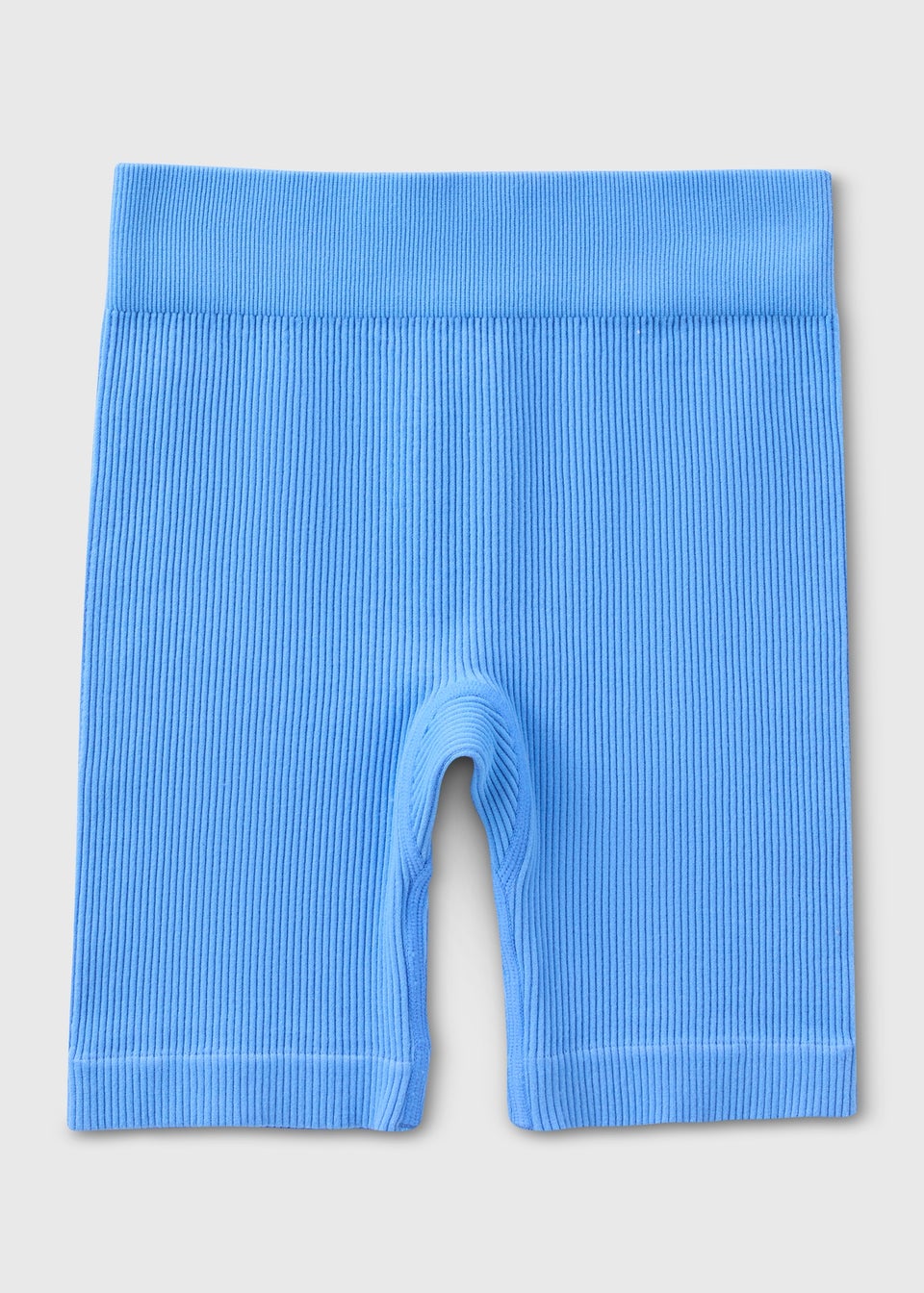 Girls Blue Seamless Ribbed Shorts (7-15yrs)