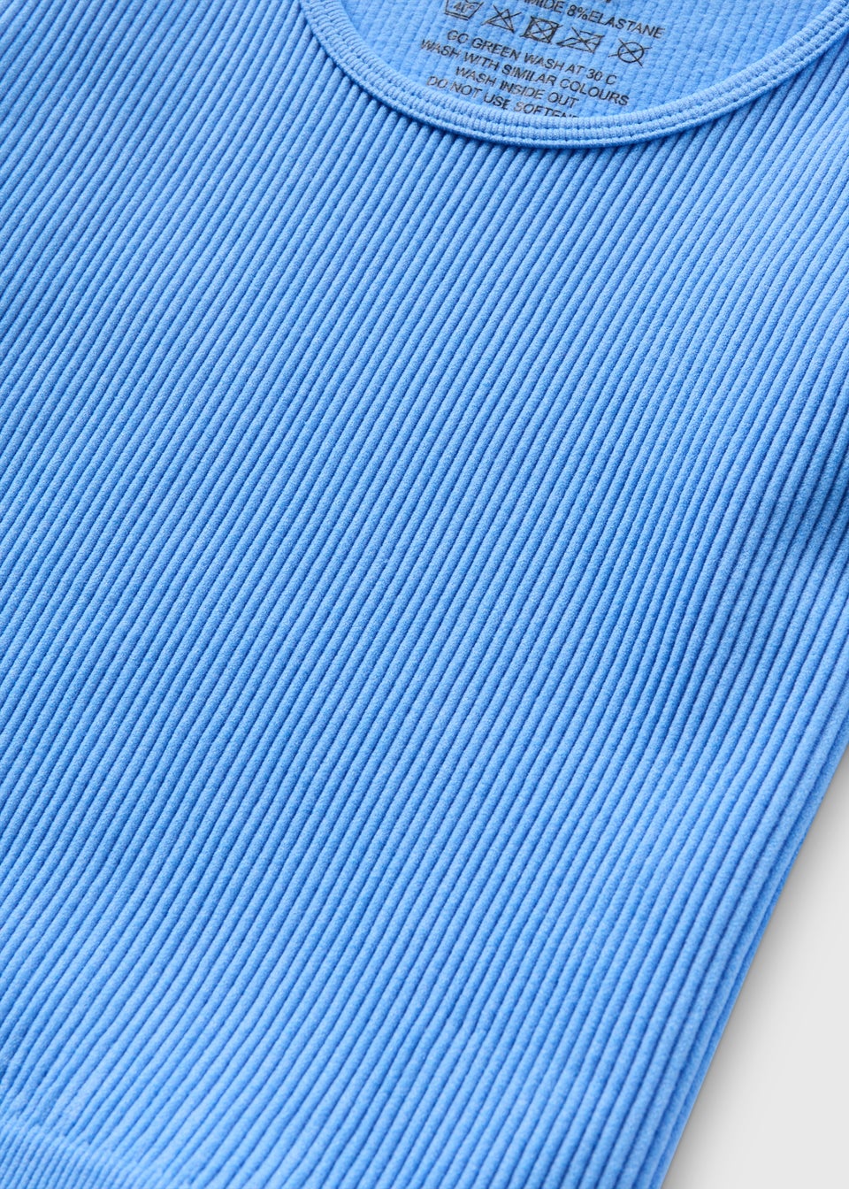 Girls Blue Seamless Ribbed T-Shirt (7-15yrs)
