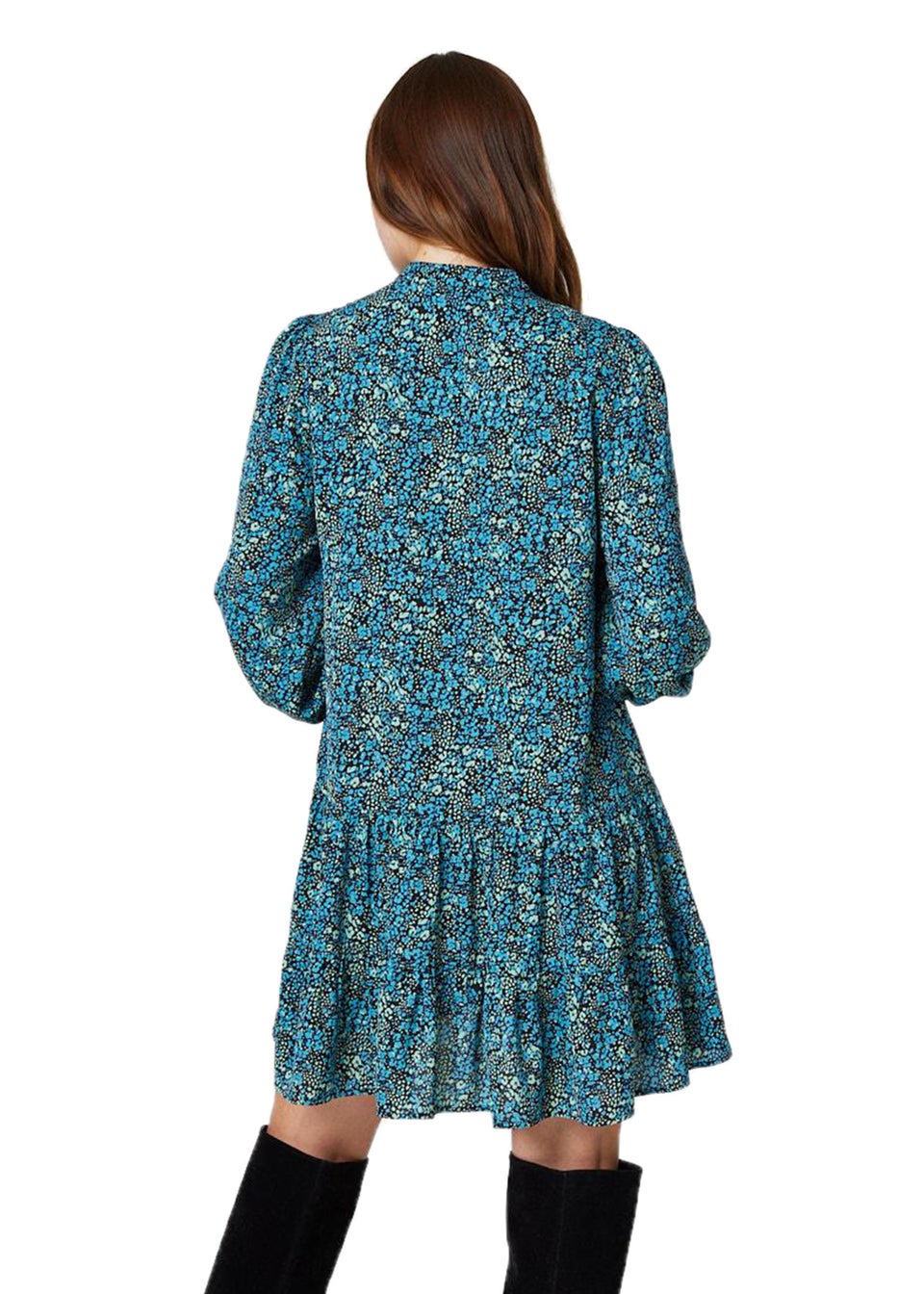 Izabel London Green Floral Zip Front Short Dress - Matalan