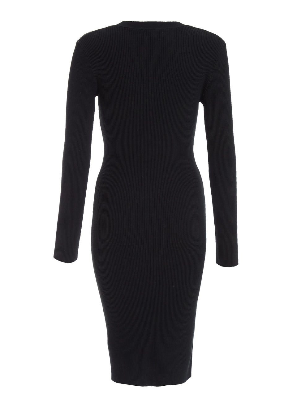 Quiz Black Knitted Button Midi Dress