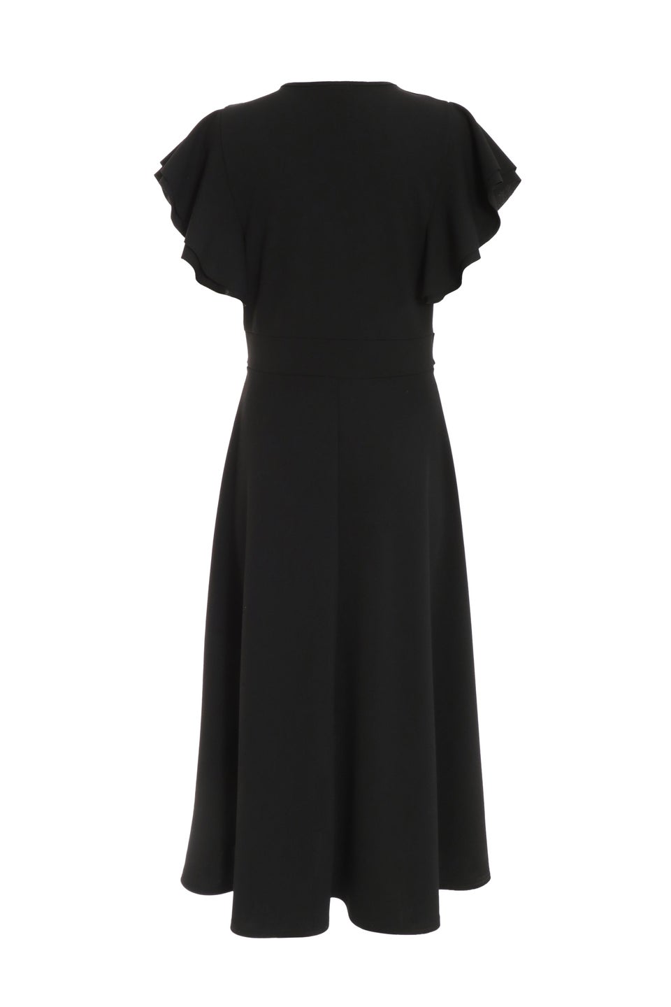 Quiz Black Wrap Dip Hem Midi Dress - Matalan