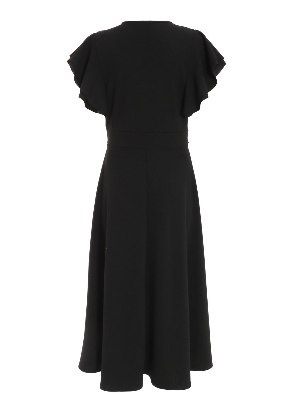 Quiz Black Wrap Dip Hem Midi Dress