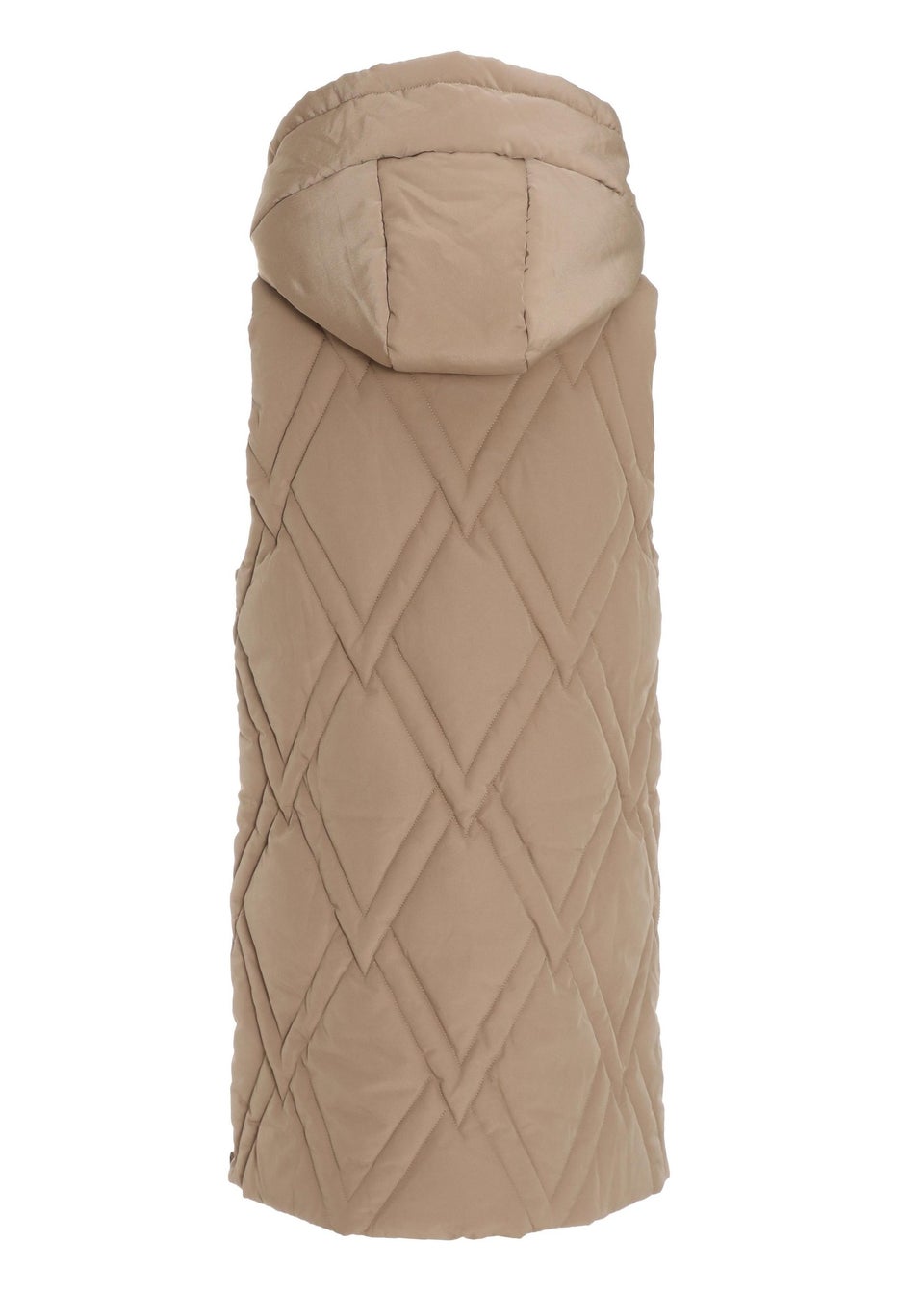 Quiz Camel Padded Hooded Gilet