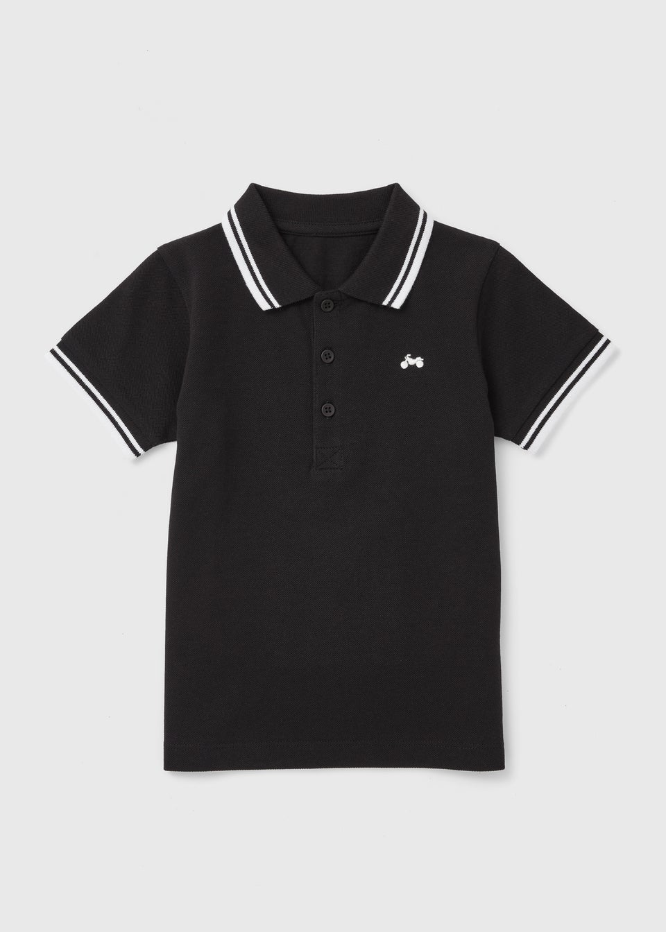 Boys Black Embroidered Polo (1-7yrs)
