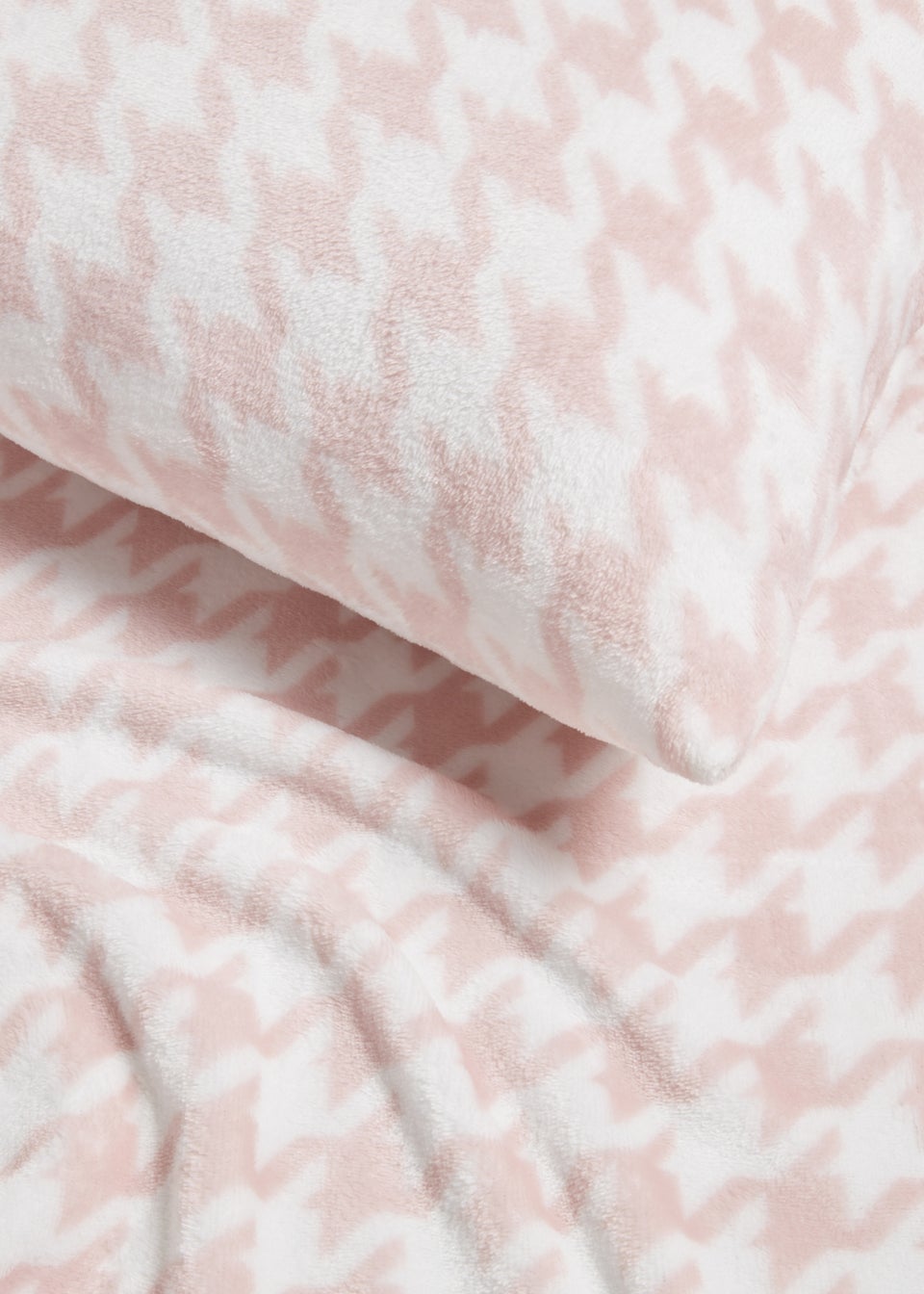 Pink & White Herringbone Cushion & Throw Set