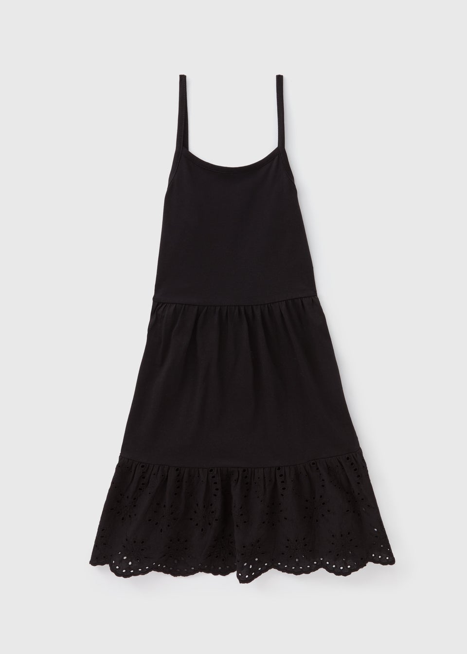 Girls Black Strappy Jersey Dress 7 13yrs Matalan