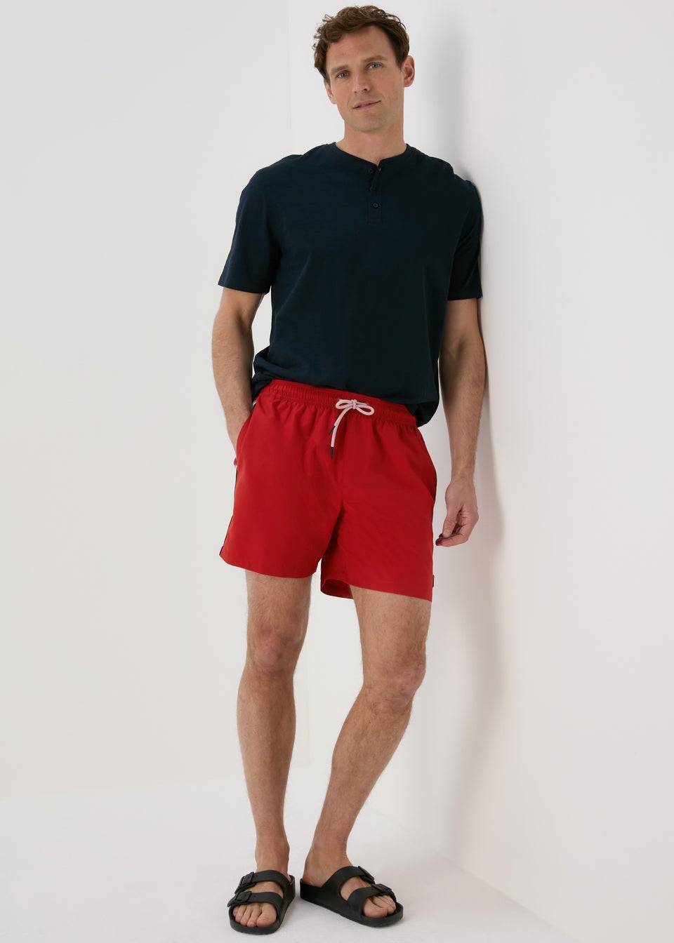 Red Side Stripe Swimshorts