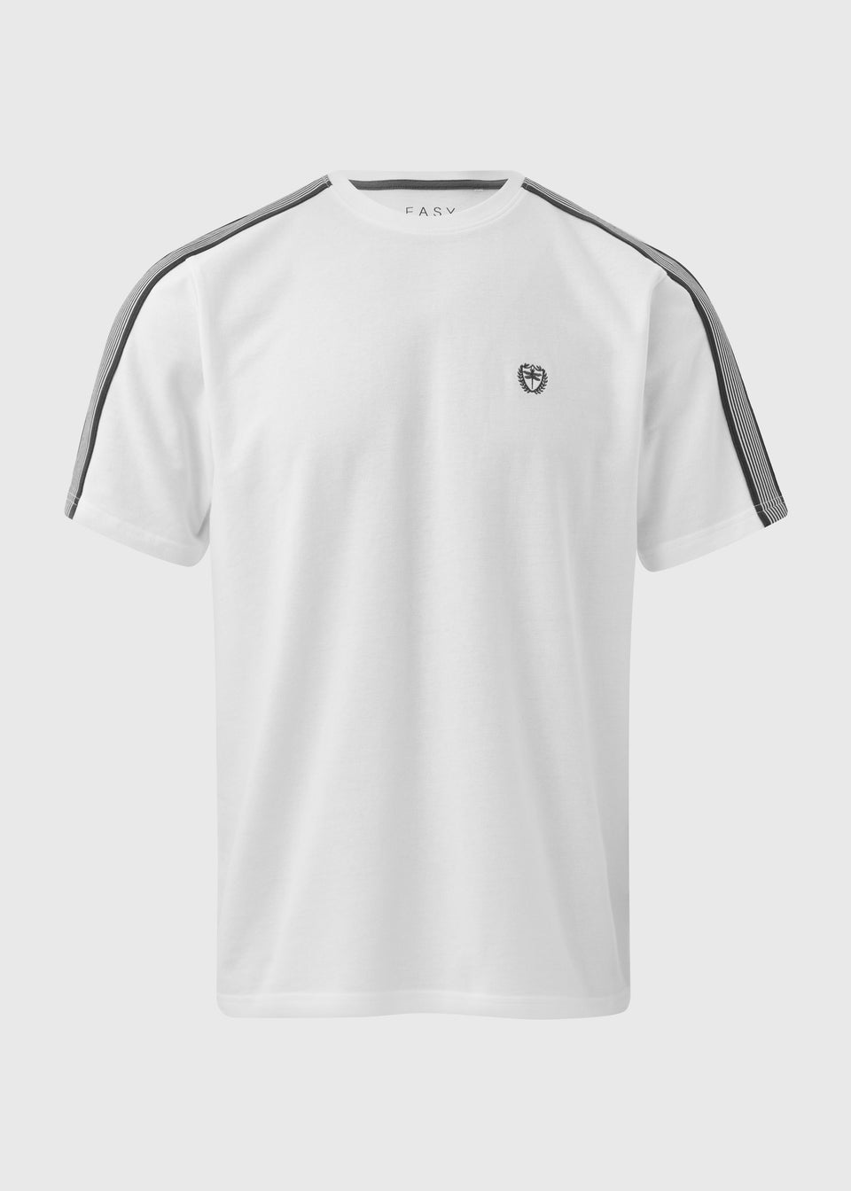 White Shoulder Panel Pique T-Shirt