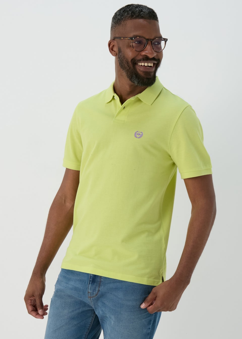 Lime Green Solid Polo Shirt
