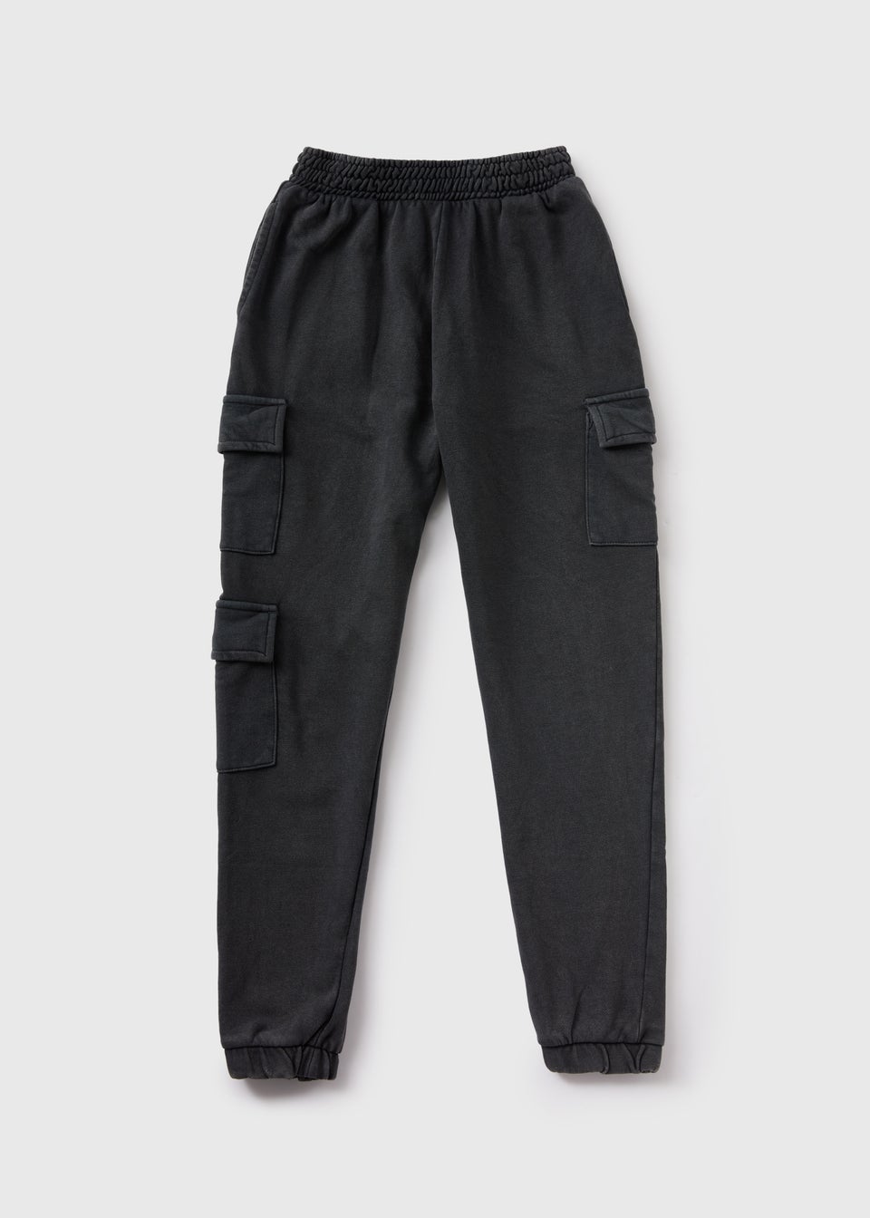 Girls Charcoal Loopback Cargo Joggers (7-15yrs)