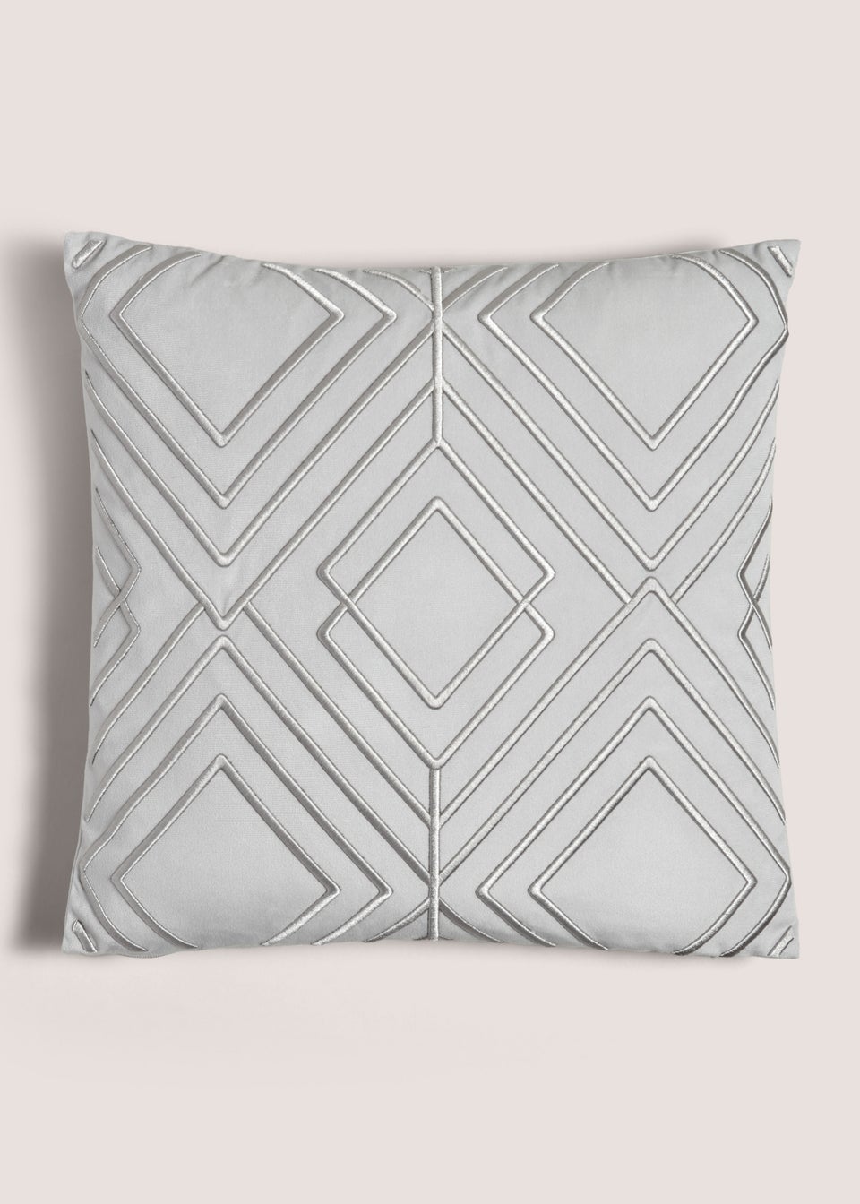 Grey 3D Diamond Embroidery Cushion (43cm x 43cm)