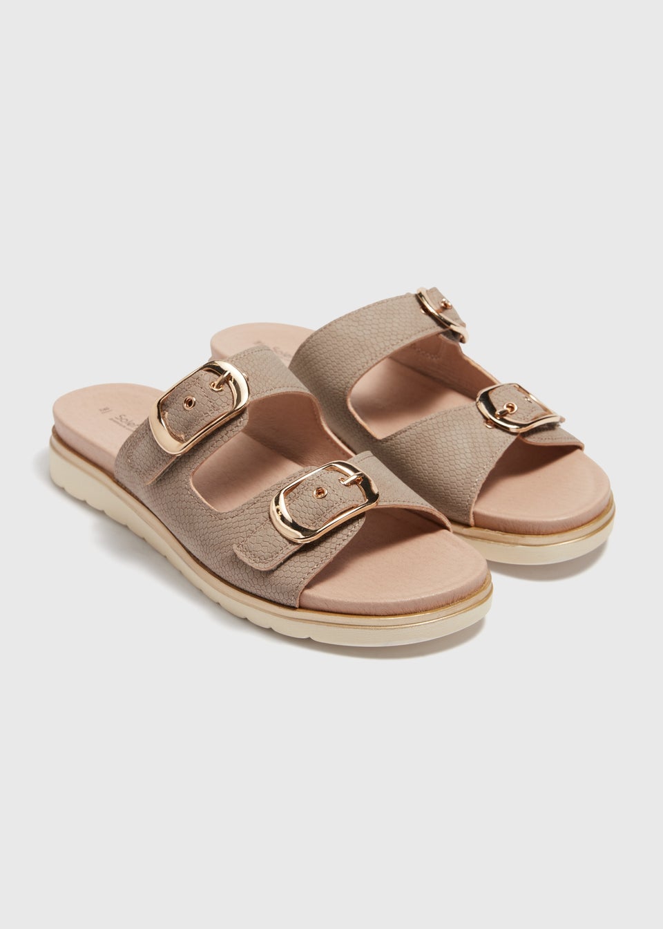 Grey Double Buckle Sandal Matalan