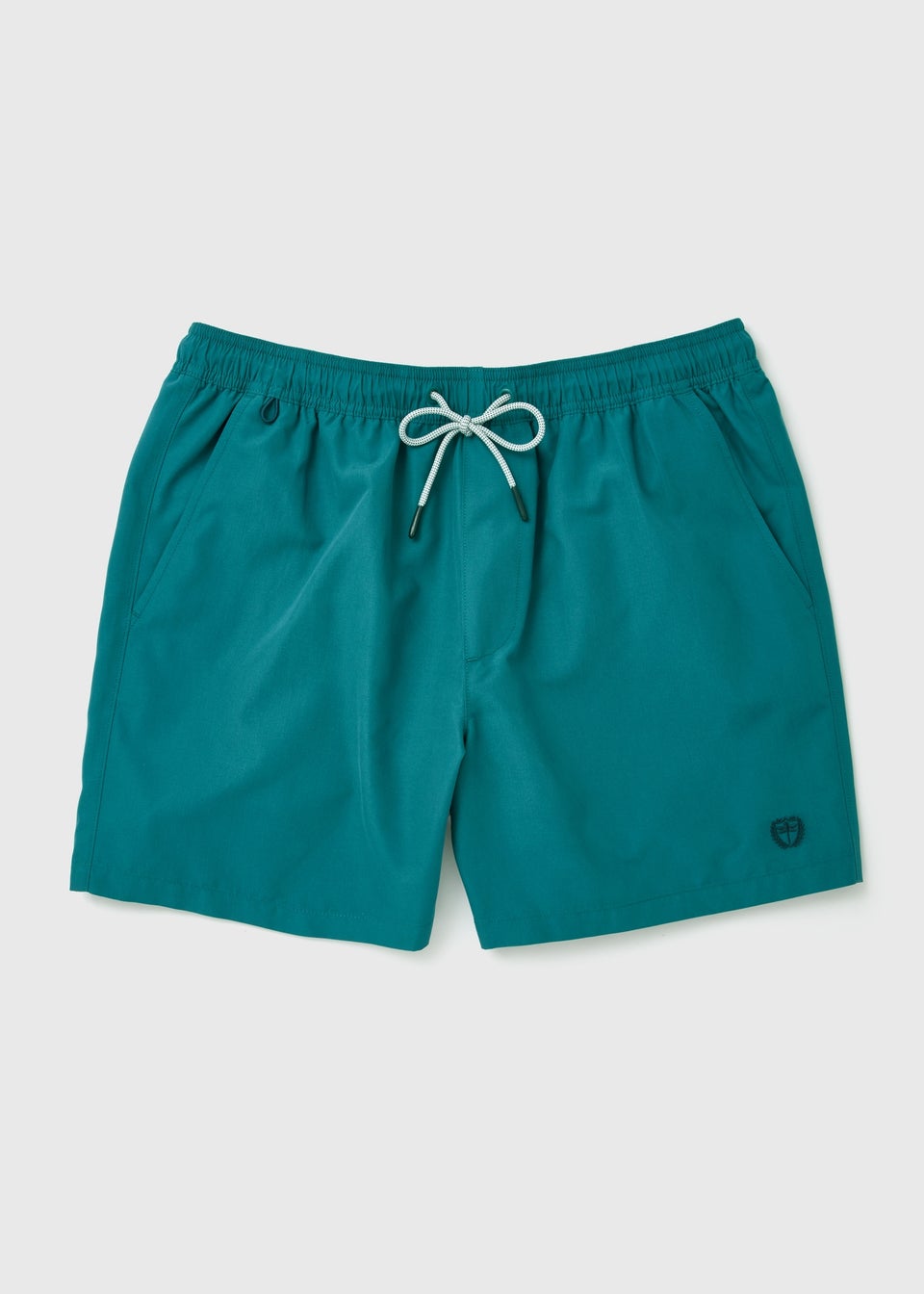 Teal Embroidered Swim Shorts