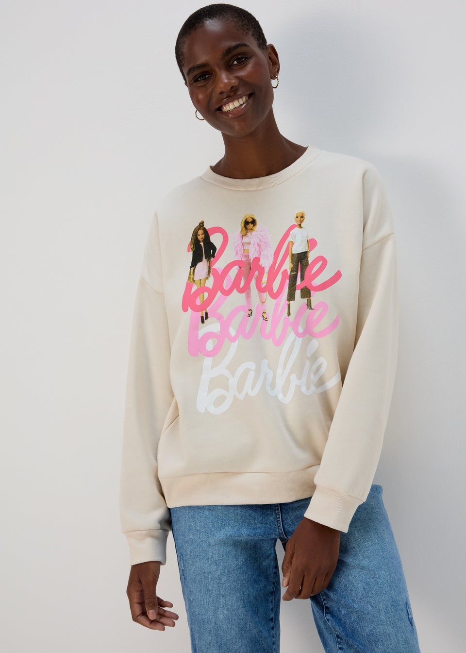 Barbie Cream Print Sweatshirt