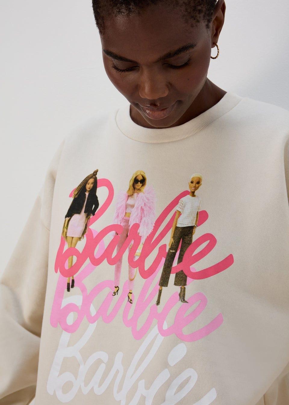Barbie Cream Print Sweatshirt