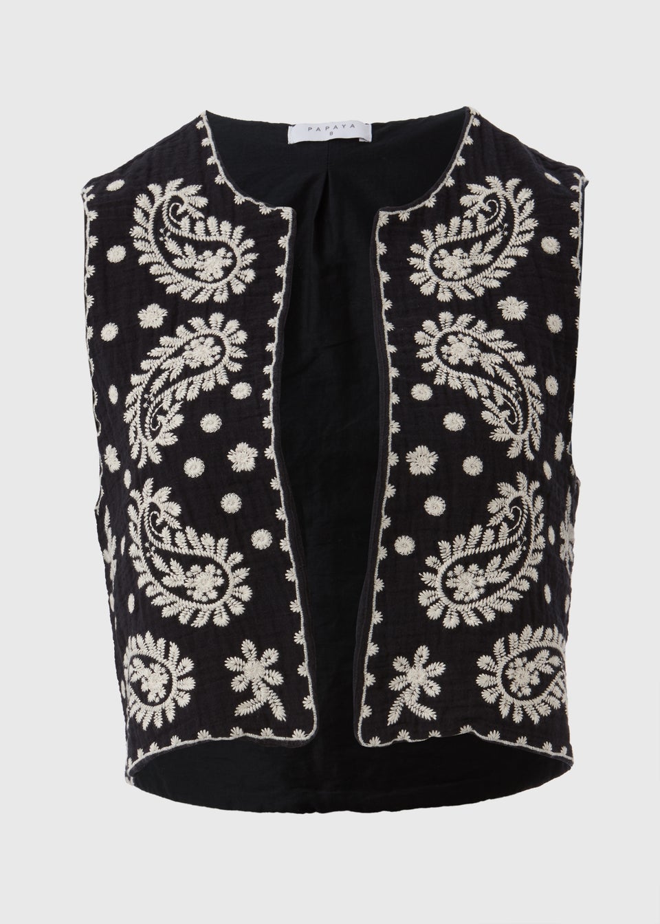 Black Embroidered Co Ord Waistcoat Matalan