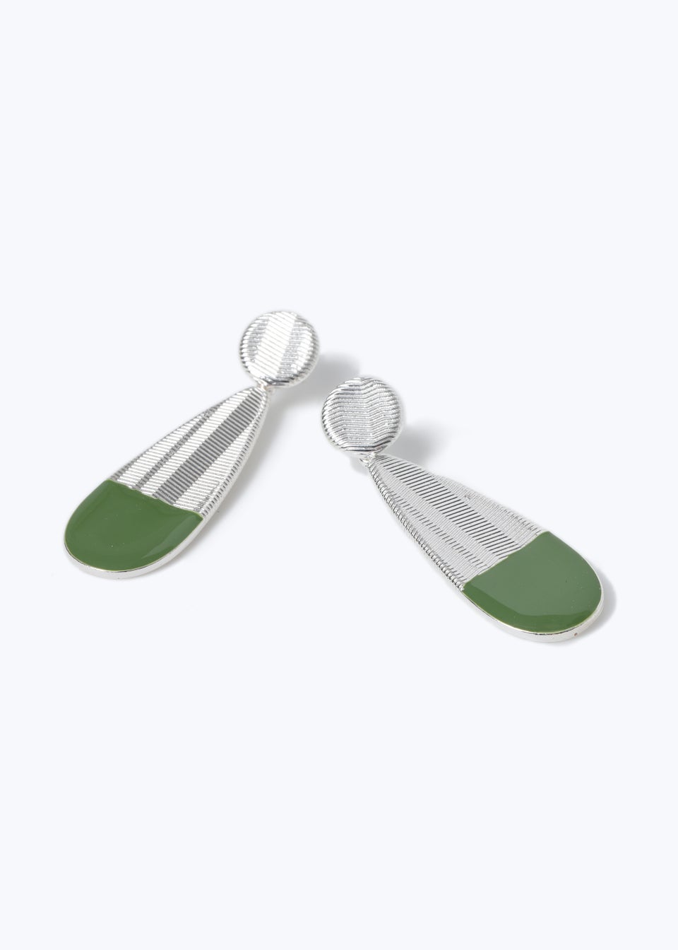 Green Dipped Drop Earrings - Matalan