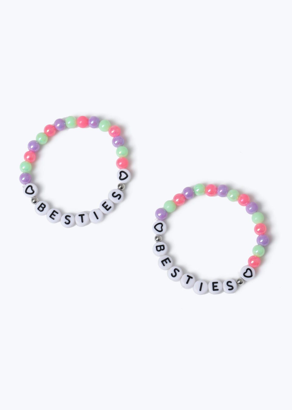 Kids 2 Pack Multicoloured Pastel BFF Bracelets