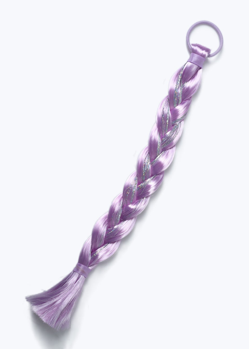 Kids Lilac Purple Tinsel Faux Hair Plait