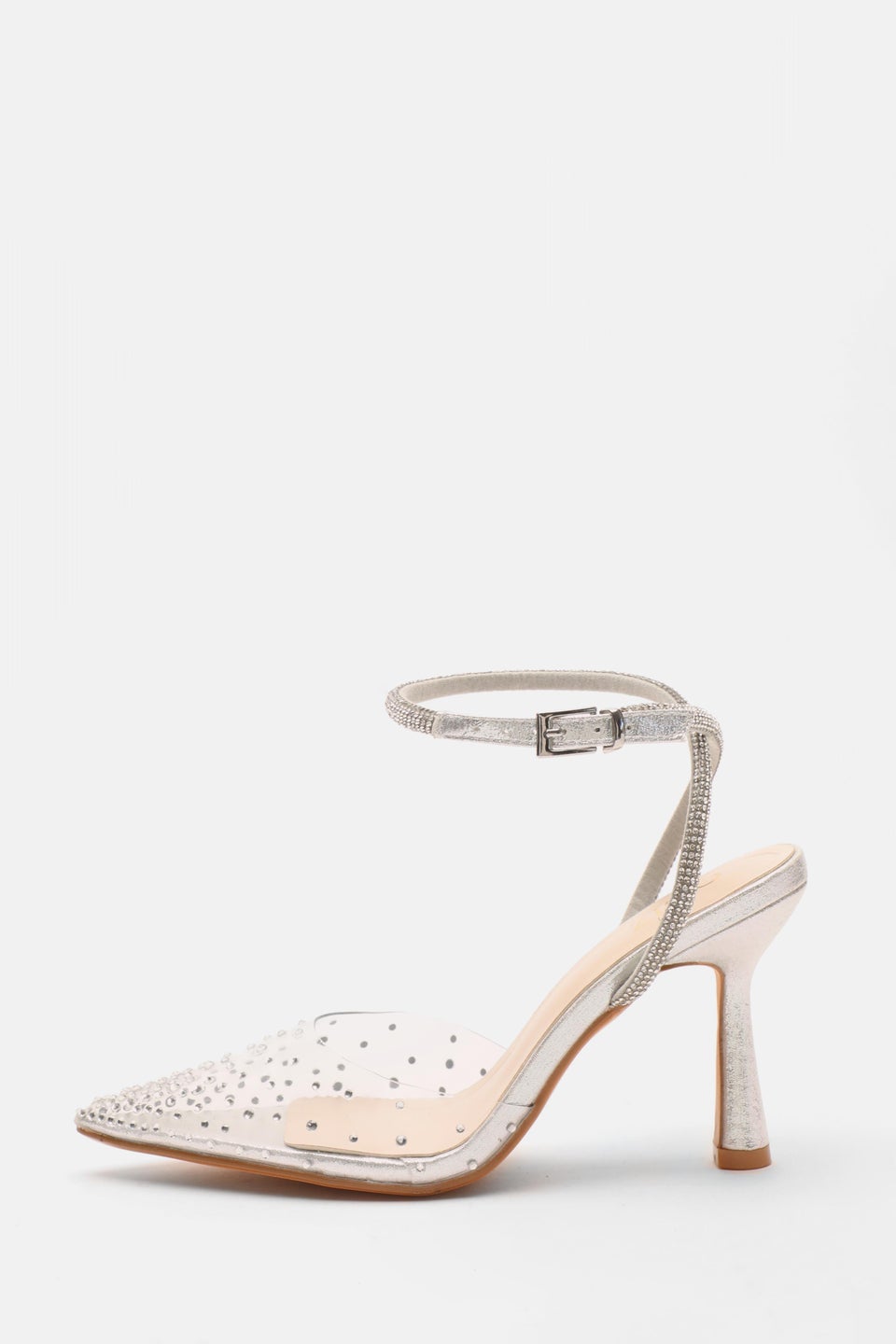 Quiz shimmer on sale mid heel courts