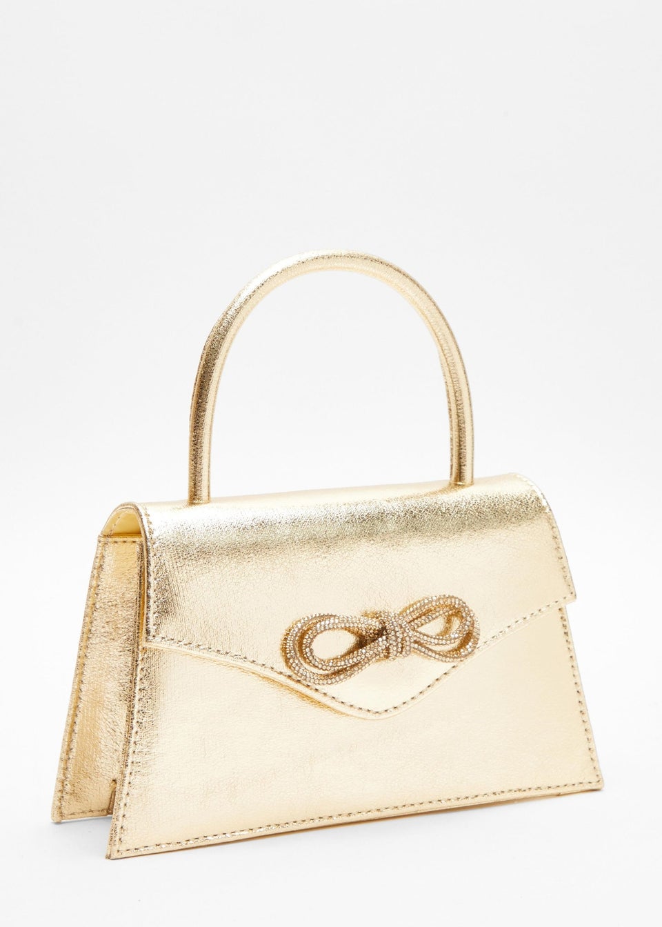 Quiz Gold Foil Diamante Bow Mini Tote Bag
