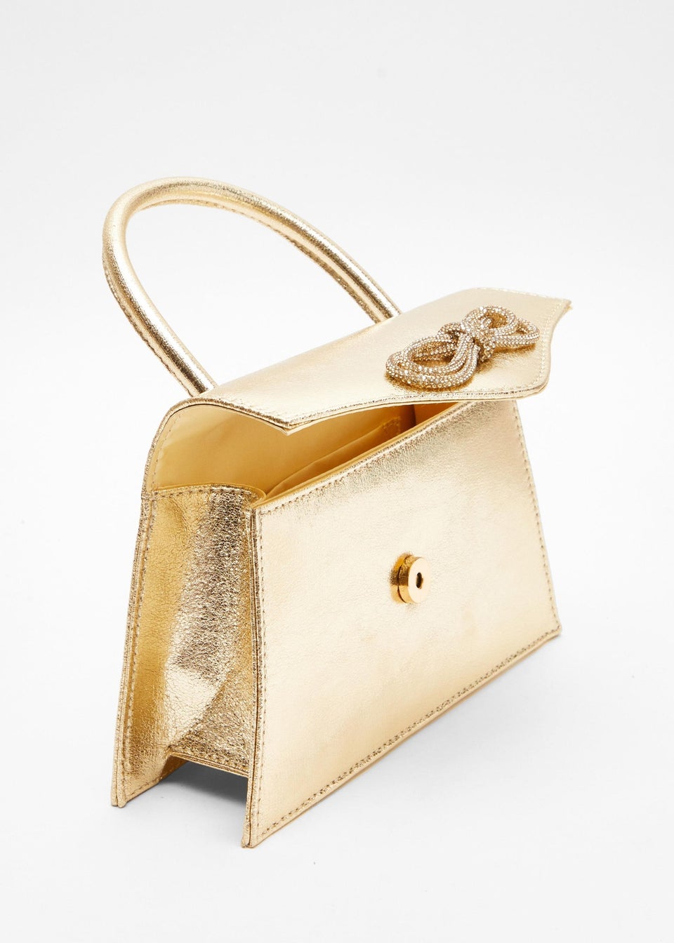 Quiz Gold Foil Diamante Bow Mini Tote Bag