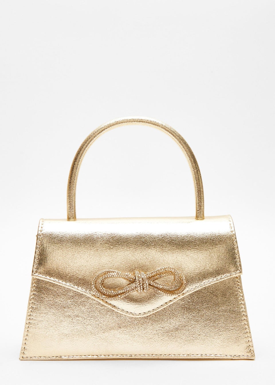 Quiz Gold Foil Diamante Bow Mini Tote Bag