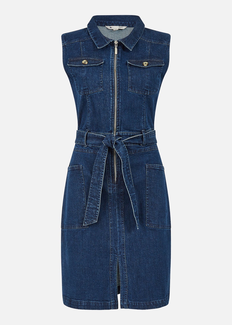 Yumi Sleeveless Denim Stretch Utility Dress