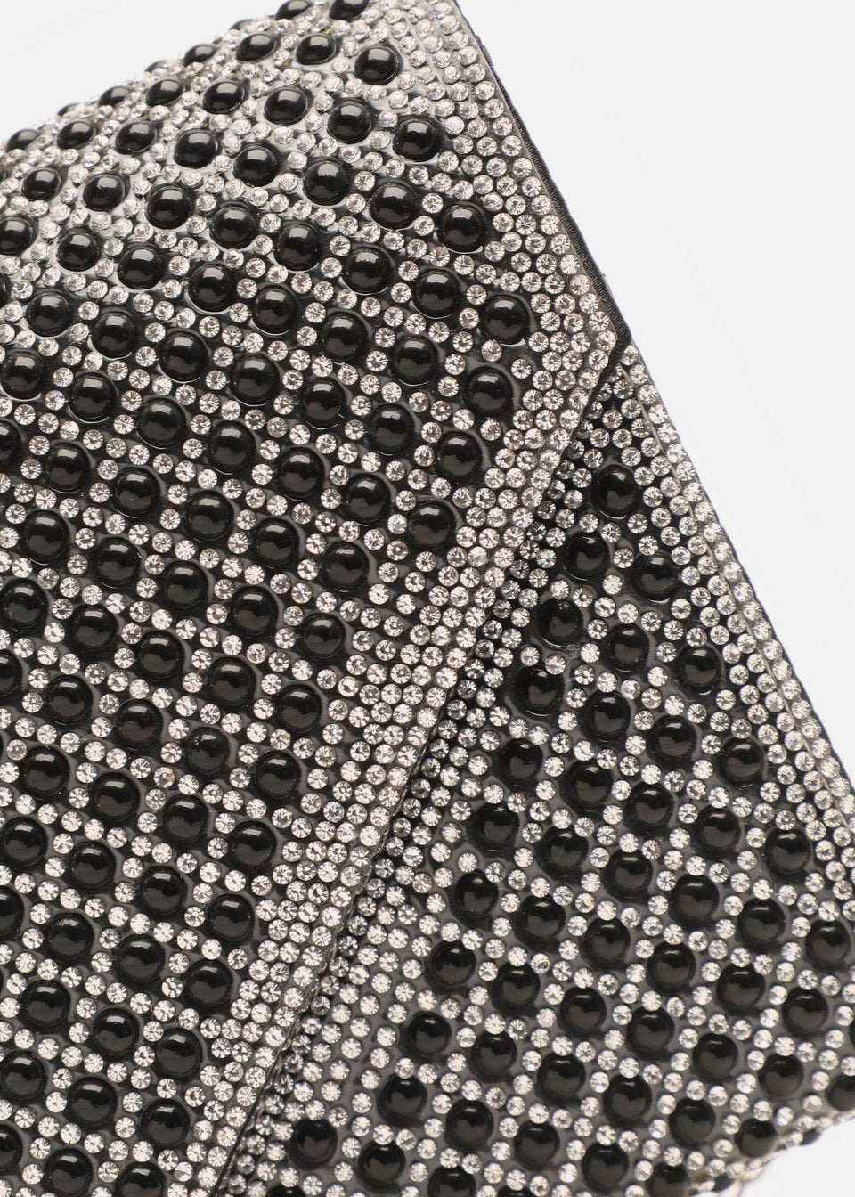 Quiz Black Diamante Embellished Clutch Bag