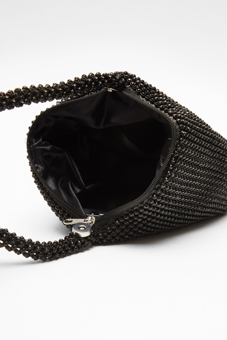 Quiz Black Diamante Pouch Bag