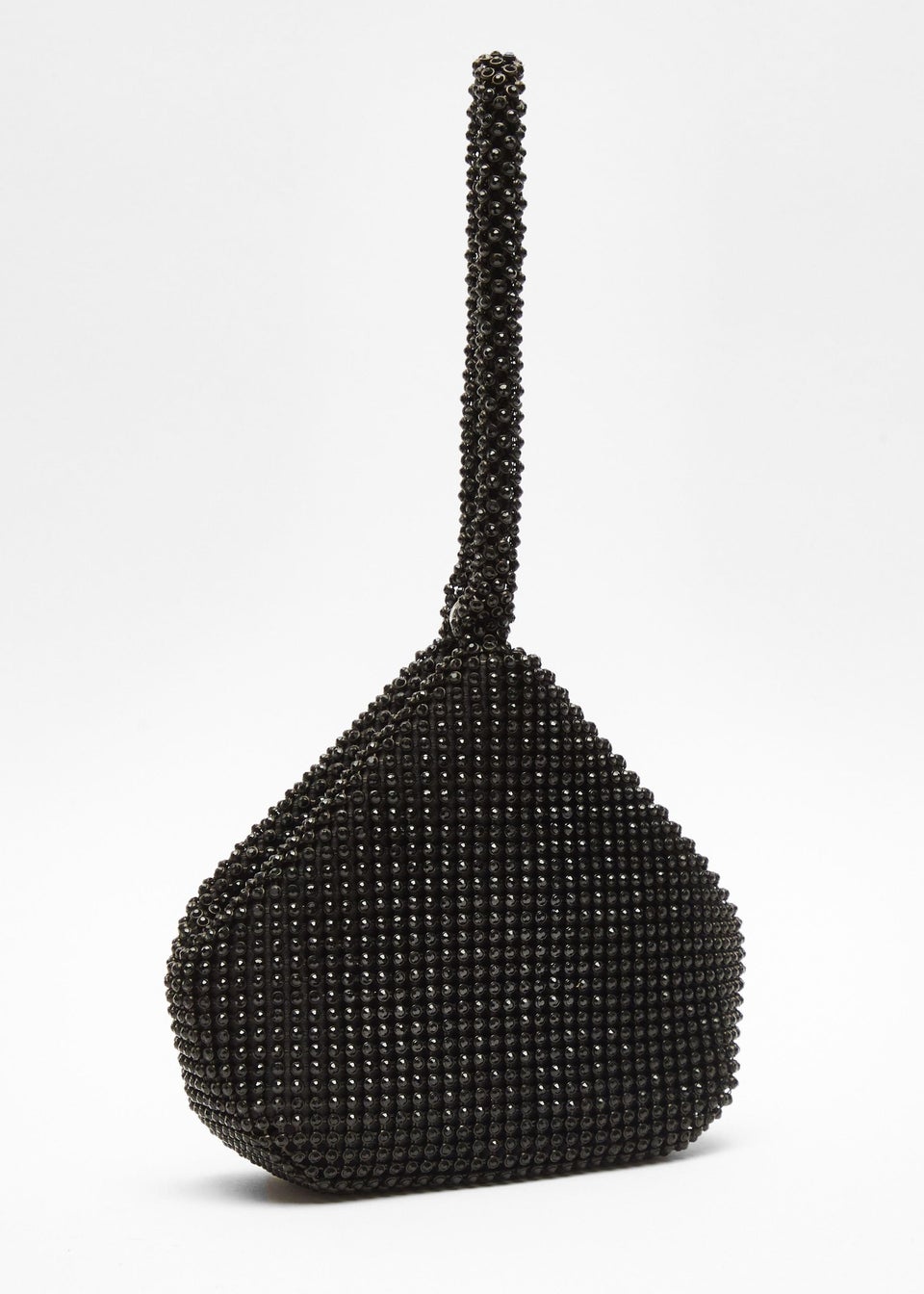 Quiz Black Diamante Pouch Bag
