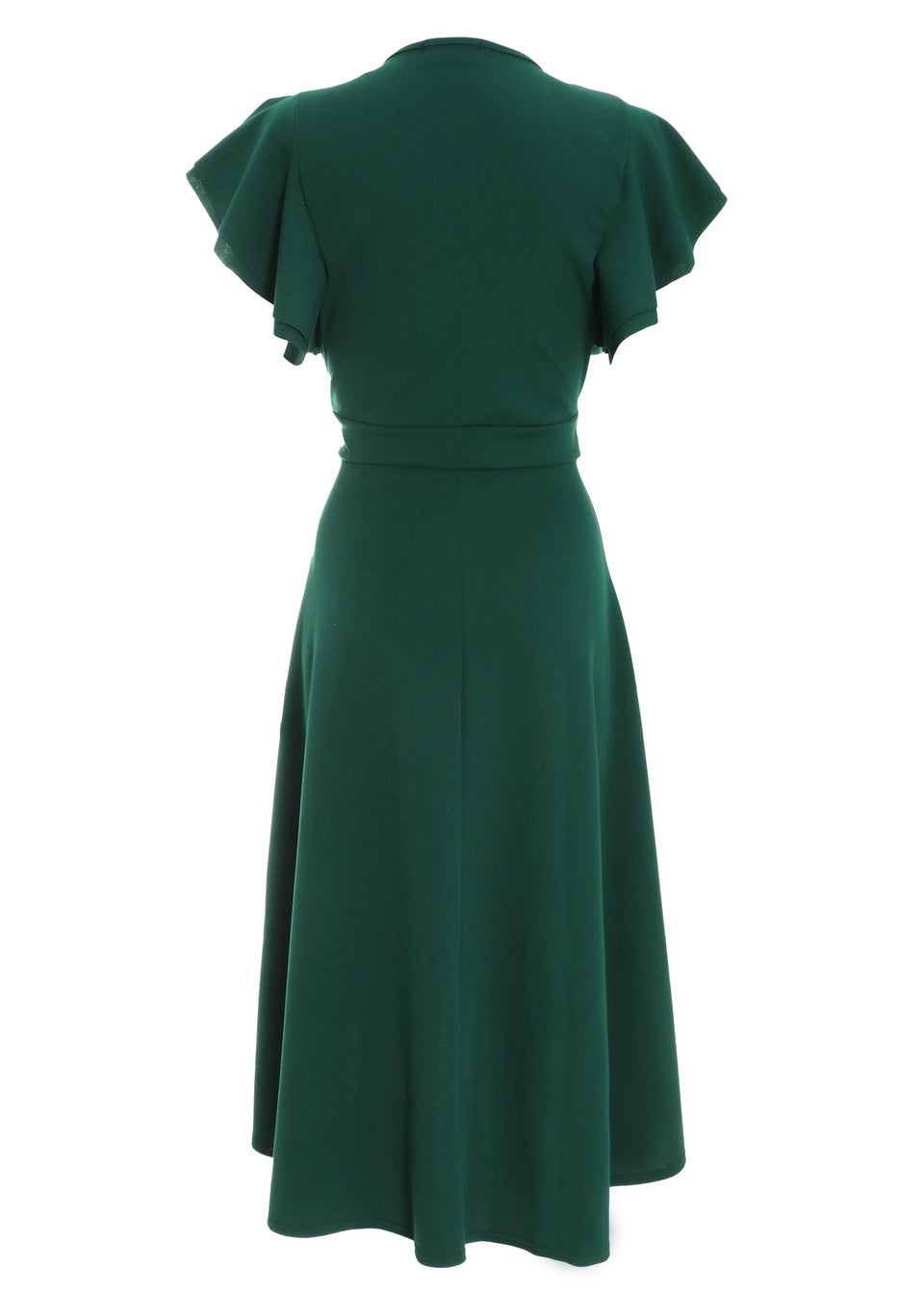 Quiz Green Wrap Dip Hem Midi Dress