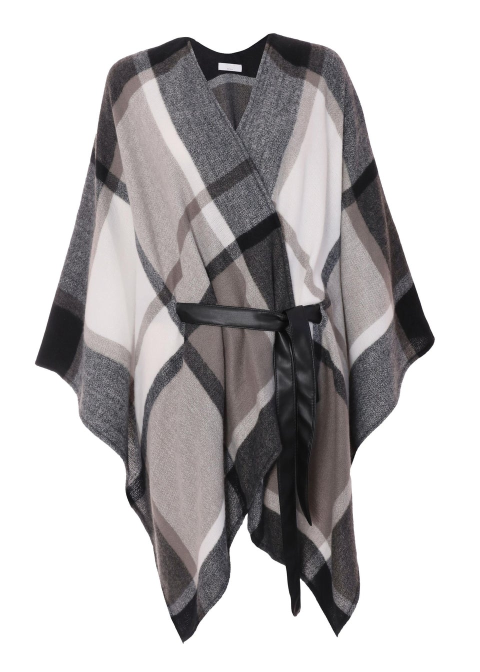 Quiz Grey Check Print Cape