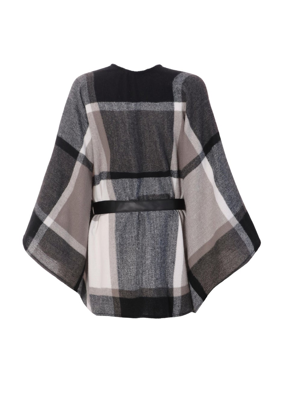 Quiz Grey Check Print Cape