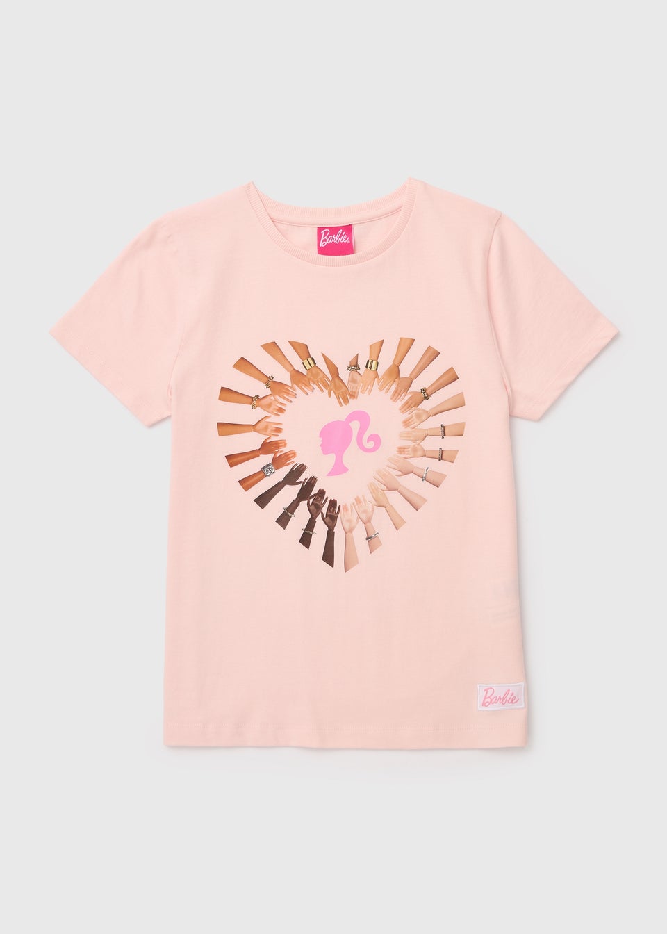 Barbie Kids Pink Hands Print T-Shirt