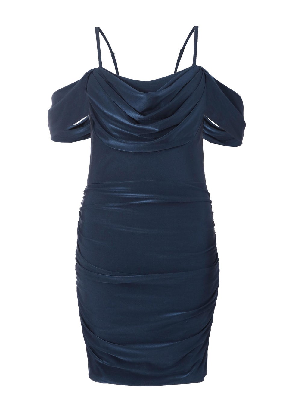 Quiz Blue Ruched Bodycon Mini Dress
